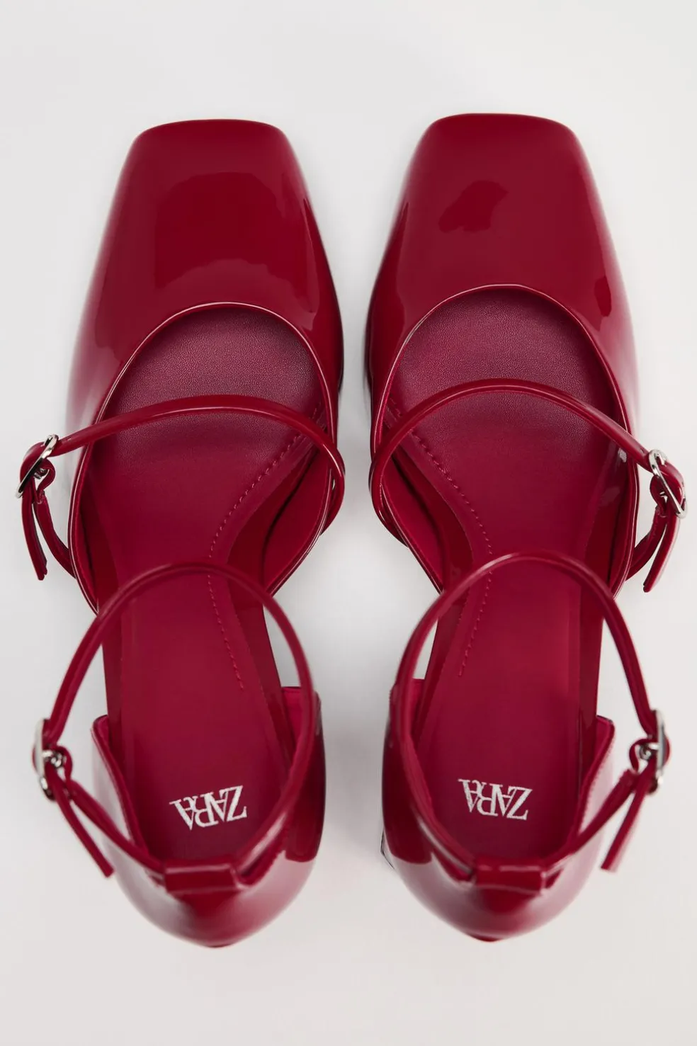 ZARA Sapatos^SAPATOS DE TACÃO LARGO COM PULSEIRA Vermelho