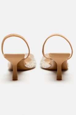 ZARA Sapatos^SAPATOS DE TACÃO MULES COM PÉROLAS Bege