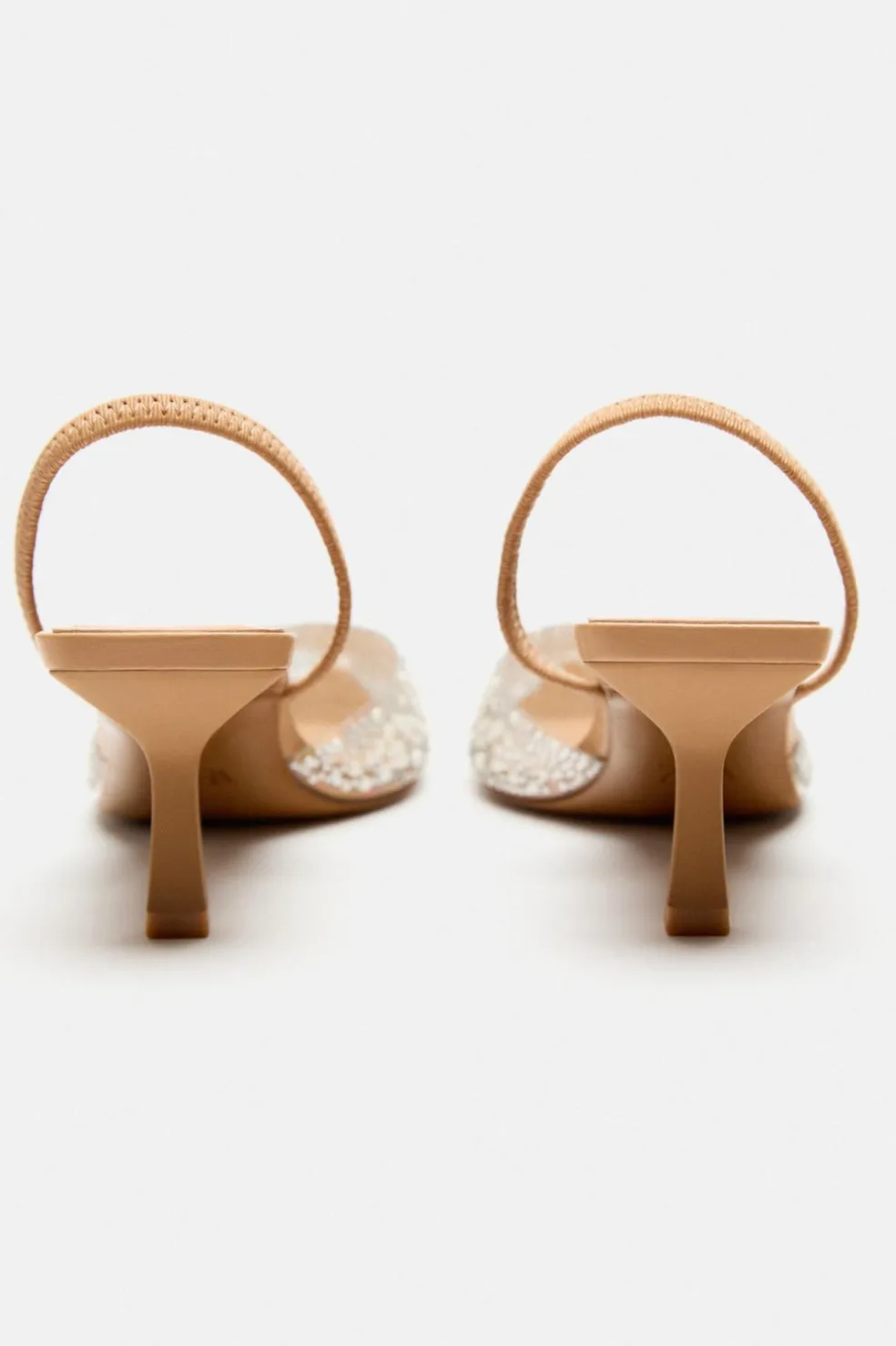 ZARA Sapatos^SAPATOS DE TACÃO MULES COM PÉROLAS Bege