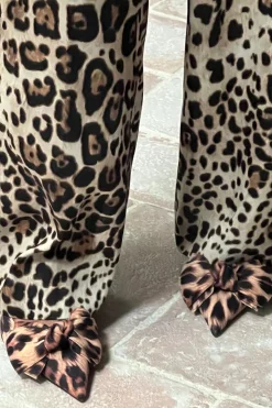 ZARA Sapatos^SAPATOS MULES COM ESTAMPADO ANIMAL E LAÇO Leopardo