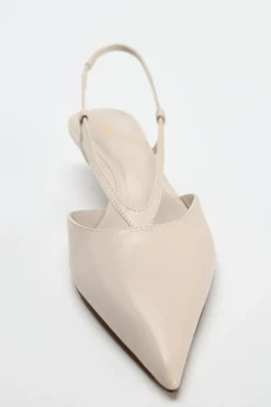 ZARA Sapatos^SEM CALCANHAR COM TACÃO KITTEN EM PELE Branco