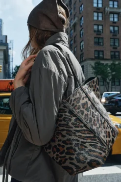 ZARA Malas^SHOPPER ESTAMPADO ANIMAL PELE Cinzento