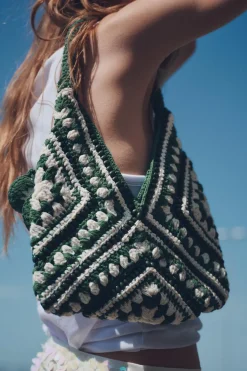 ZARA Malas^SHOULDER BAG CROCHET Verde