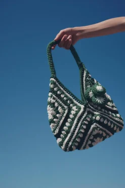 ZARA Malas^SHOULDER BAG CROCHET Verde