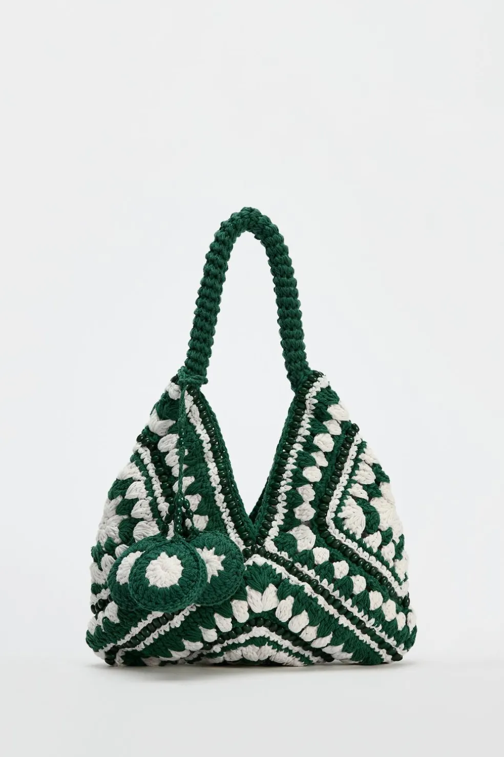 ZARA Malas^SHOULDER BAG CROCHET Verde