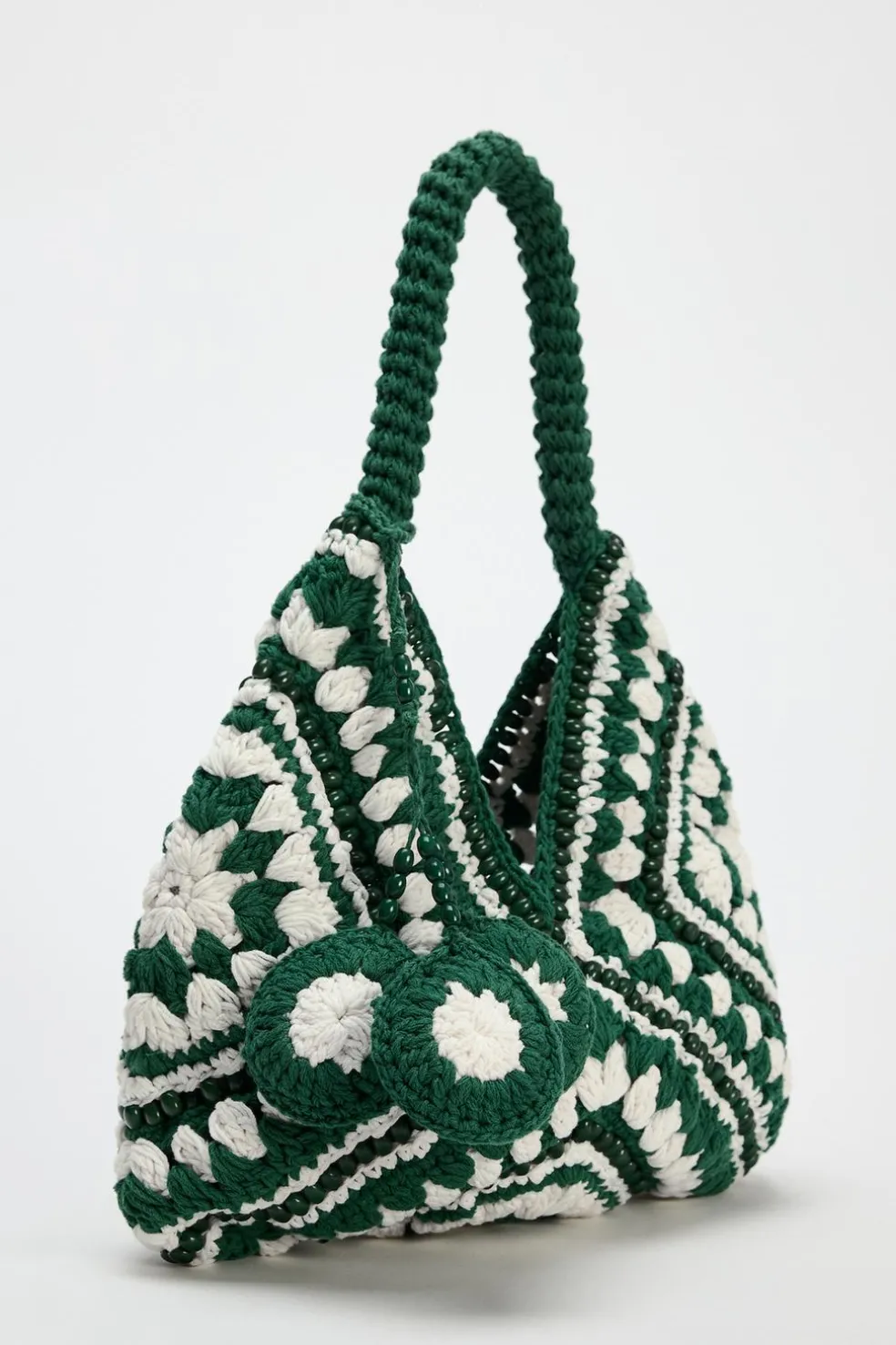 ZARA Malas^SHOULDER BAG CROCHET Verde