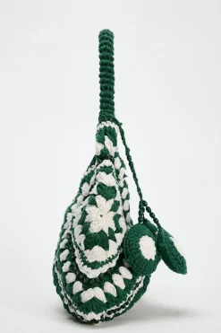 ZARA Malas^SHOULDER BAG CROCHET Verde