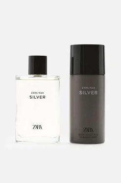 ZARA Perfumes^SILVER EDT 90 ML (3.04 FL. OZ) + DESODORIZANTE SPRAY EDC 150 ML (5.07 FL. OZ) 0210/855