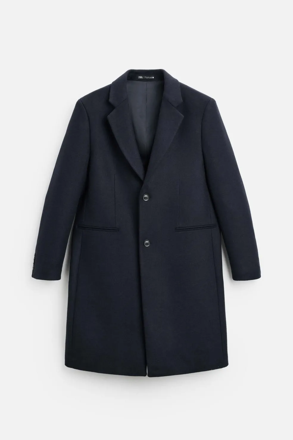ZARA Vestuário De Inverno|Sobretudos / Gabardinas^SOBRETUDO COM LÃ Azul-marinho