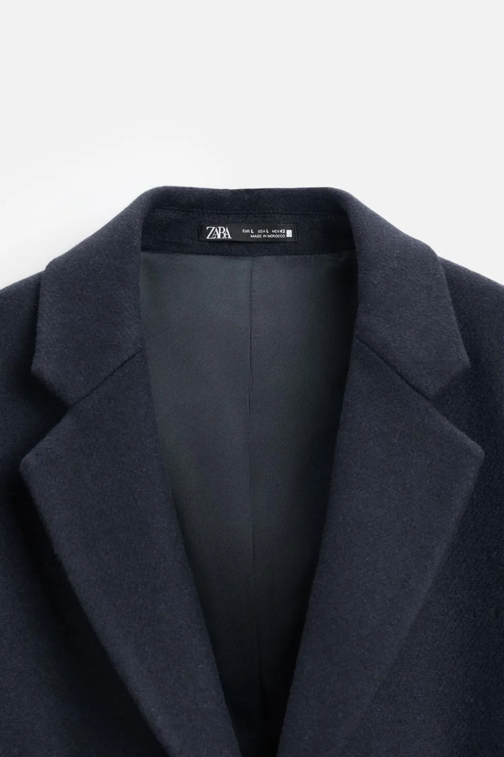 ZARA Vestuário De Inverno|Sobretudos / Gabardinas^SOBRETUDO COM LÃ Azul-marinho