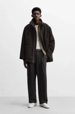 ZARA Vestuário De Inverno|Blusões^SOBRETUDO COM LÃ Castanho