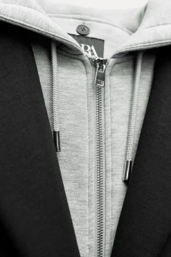 ZARA Winter Layersnew|Sobretudos / Anoraques^SOBRETUDO COMBINADO COM CAPUZ DESMONTÁVEL Preto
