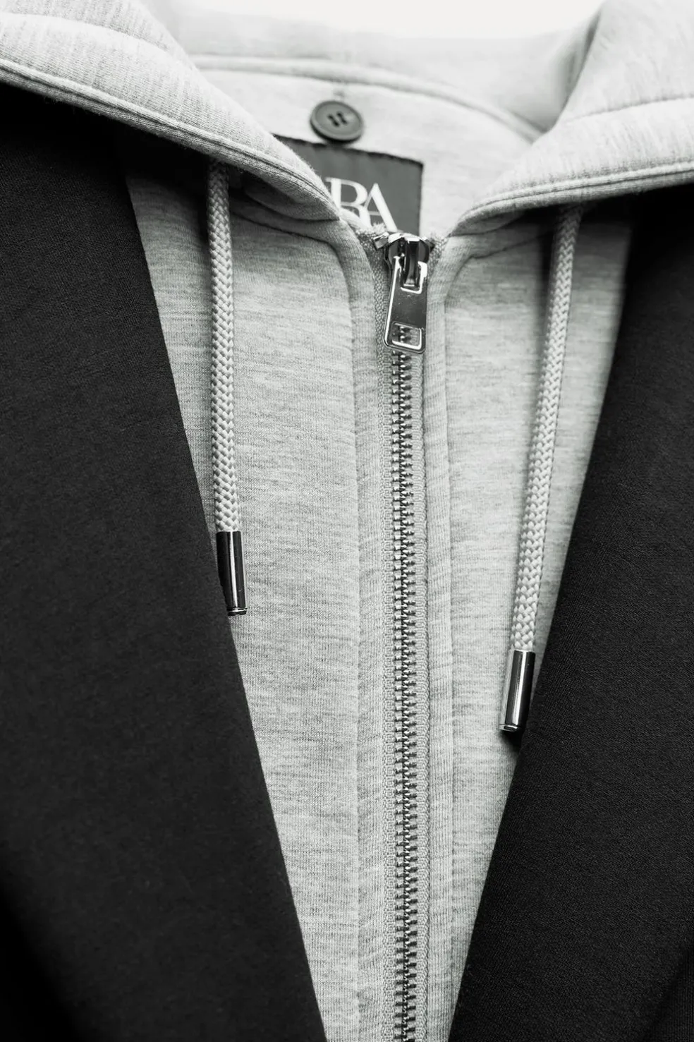 ZARA Winter Layersnew|Sobretudos / Anoraques^SOBRETUDO COMBINADO COM CAPUZ DESMONTÁVEL Preto