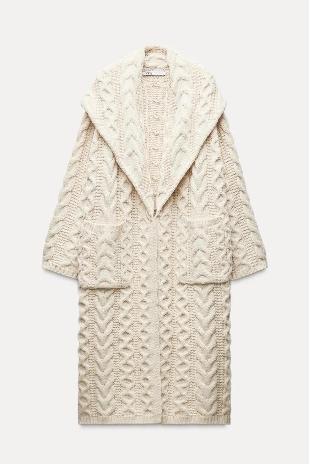ZARA Winter Layersnew|Sobretudos / Anoraques^SOBRETUDO COMPRIDO MALHA DE CABO Cru