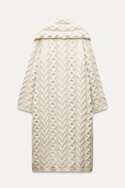ZARA Winter Layersnew|Sobretudos / Anoraques^SOBRETUDO COMPRIDO MALHA DE CABO Cru