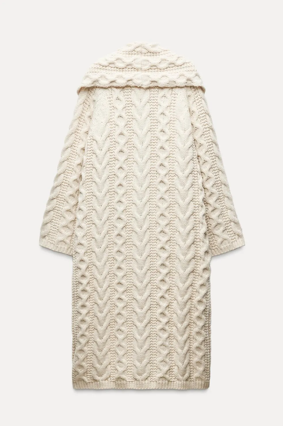 ZARA Winter Layersnew|Sobretudos / Anoraques^SOBRETUDO COMPRIDO MALHA DE CABO Cru