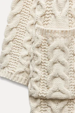 ZARA Winter Layersnew|Sobretudos / Anoraques^SOBRETUDO COMPRIDO MALHA DE CABO Cru