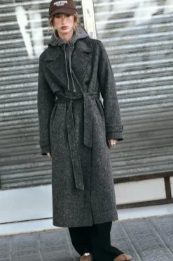 ZARA Winter Layersnew|Sobretudos / Anoraques^SOBRETUDO CRUZADO COM LÃ Cinzento-escuro