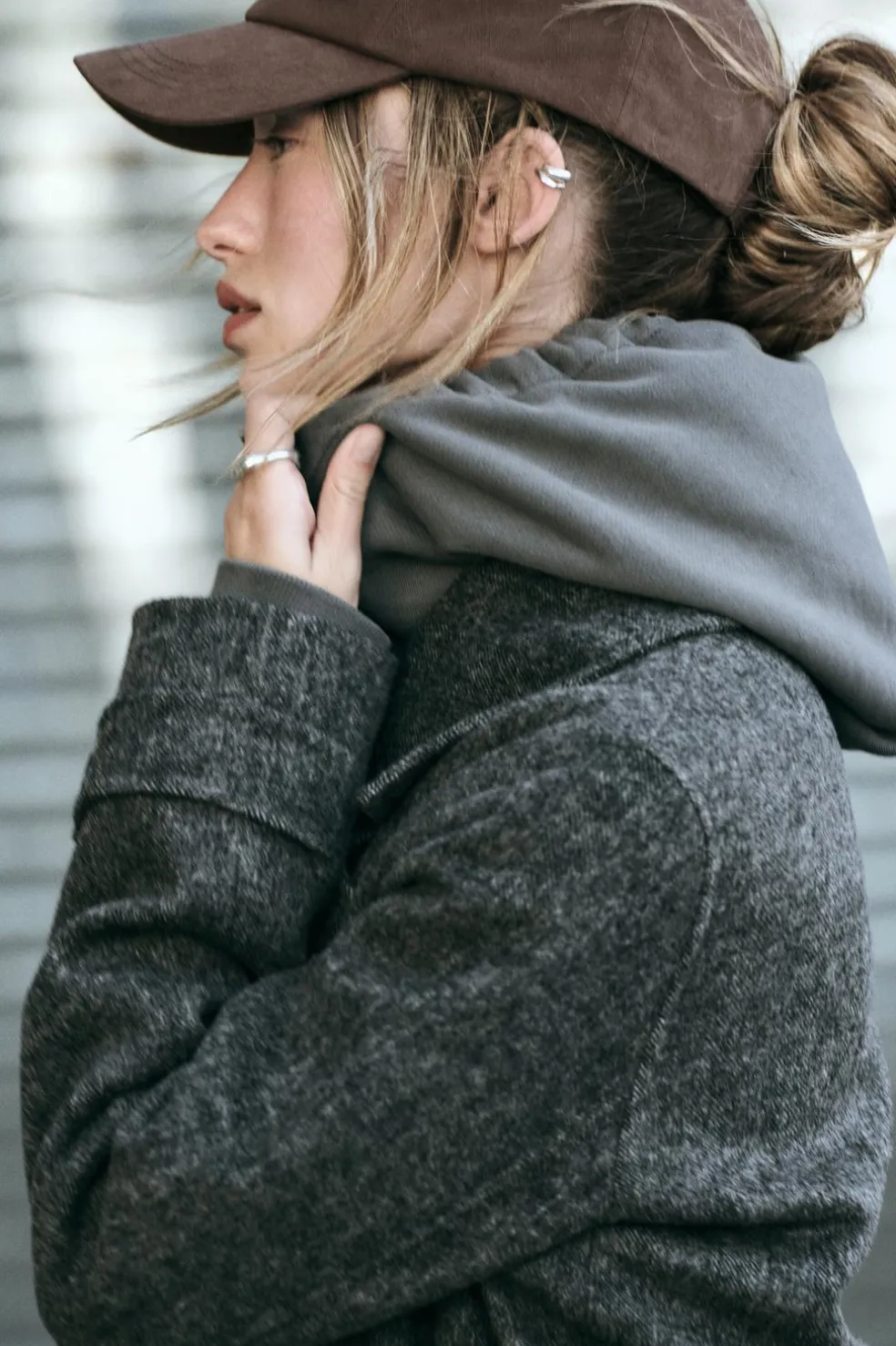 ZARA Winter Layersnew|Sobretudos / Anoraques^SOBRETUDO CRUZADO COM LÃ Cinzento-escuro
