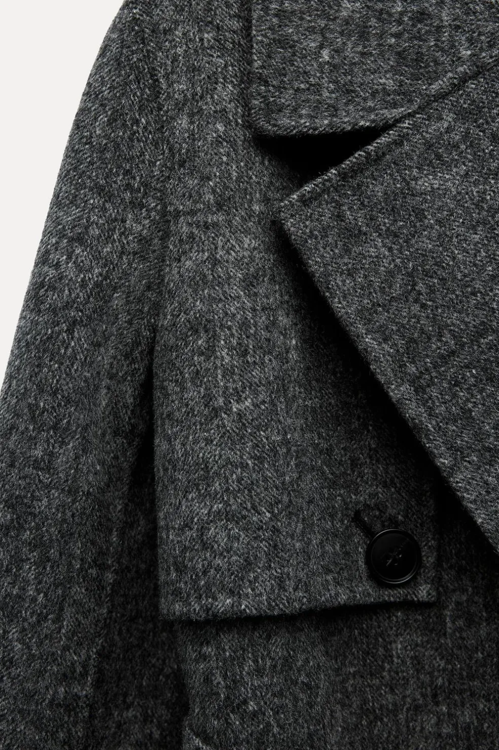 ZARA Winter Layersnew|Sobretudos / Anoraques^SOBRETUDO CRUZADO COM LÃ Cinzento-escuro