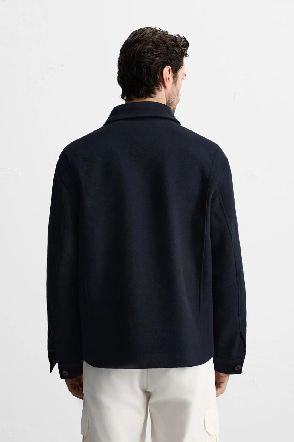 ZARA Vestuário De Inverno|Blusões^SOBRETUDO CURTO EM MISTURA DE LÃ Azul-marinho