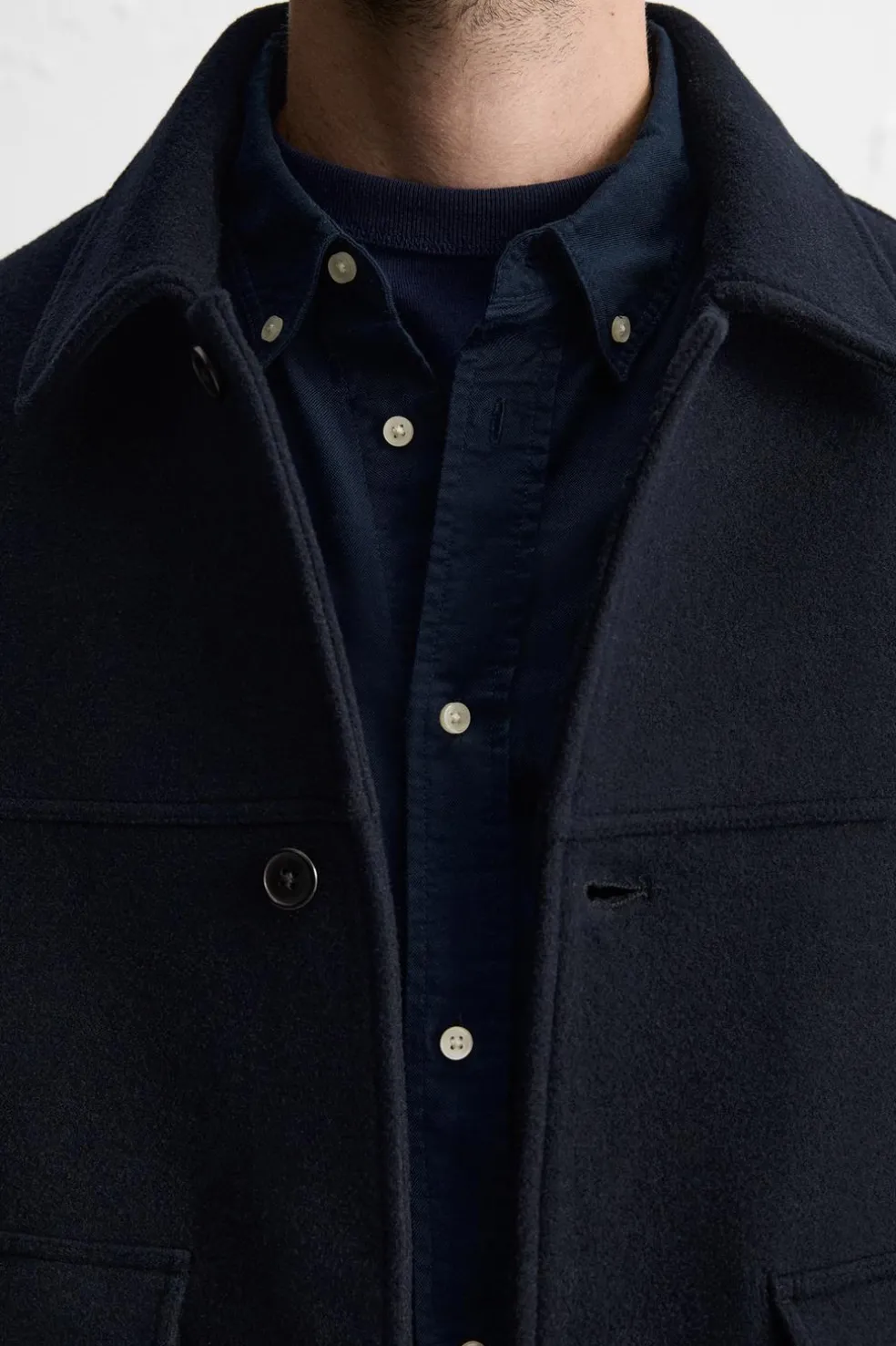 ZARA Vestuário De Inverno|Blusões^SOBRETUDO CURTO EM MISTURA DE LÃ Azul-marinho