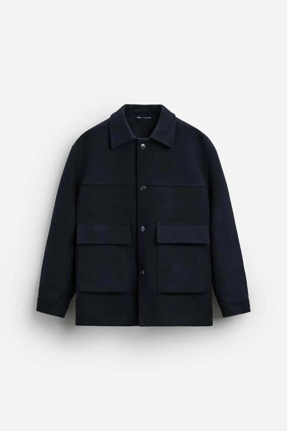 ZARA Vestuário De Inverno|Blusões^SOBRETUDO CURTO EM MISTURA DE LÃ Azul-marinho