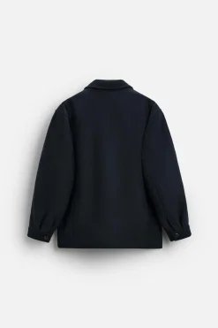 ZARA Vestuário De Inverno|Blusões^SOBRETUDO CURTO EM MISTURA DE LÃ Azul-marinho