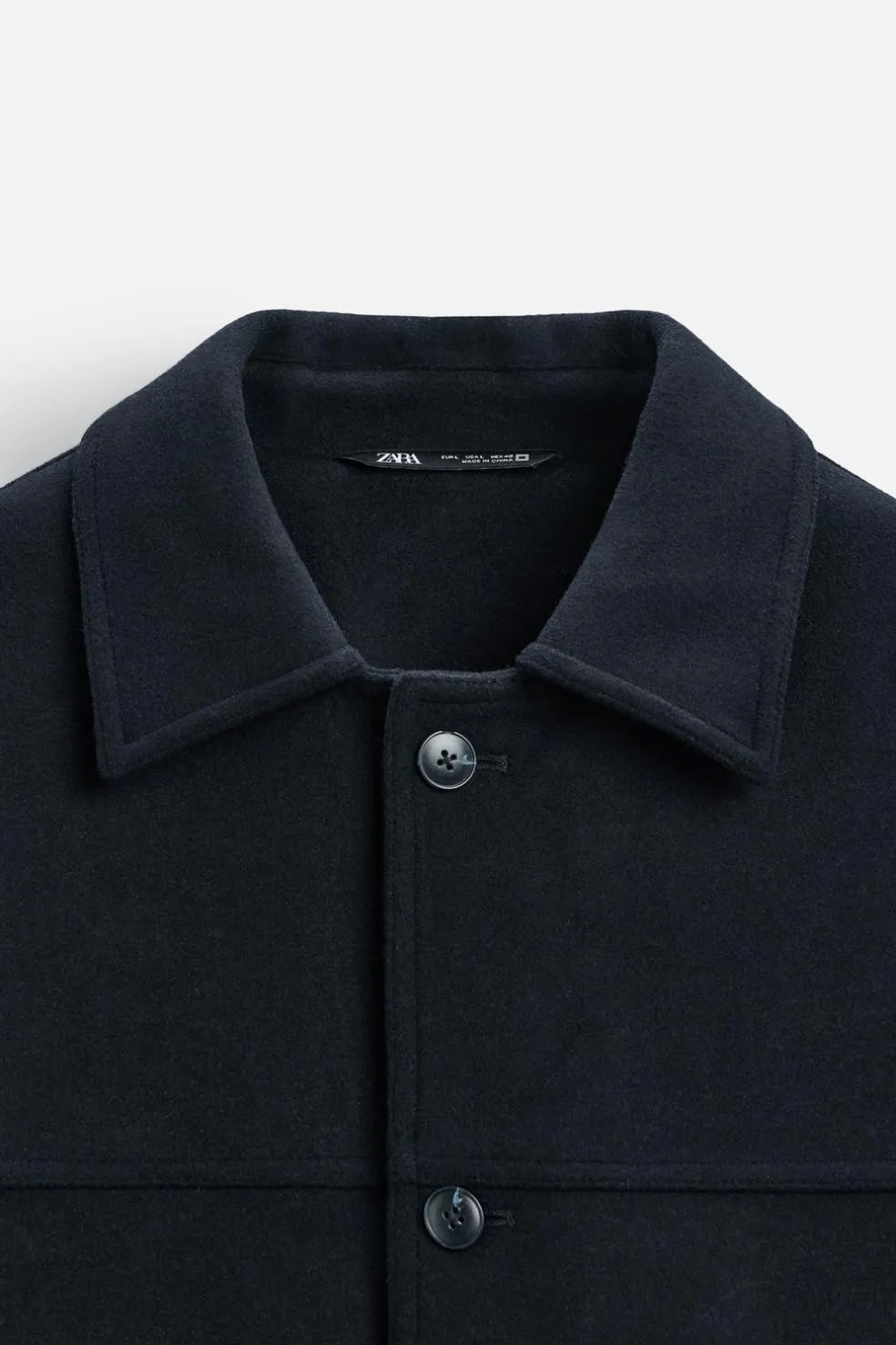 ZARA Vestuário De Inverno|Blusões^SOBRETUDO CURTO EM MISTURA DE LÃ Azul-marinho