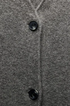 ZARA Winter Layersnew|Sobretudos / Anoraques^SOBRETUDO DE MALHA COM BOLSOS DE CHAPA Cinzento-vigoré