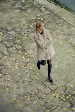 ZARA Winter Layersnew|Sobretudos / Anoraques^SOBRETUDO DE PELO SINTÉTICO Cinzento
