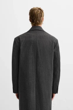 ZARA Vestuário De Inverno|Sobretudos / Gabardinas^SOBRETUDO RISCAS Cinzento-antracite