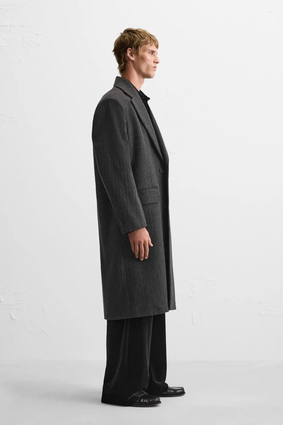ZARA Vestuário De Inverno|Sobretudos / Gabardinas^SOBRETUDO RISCAS Cinzento-antracite