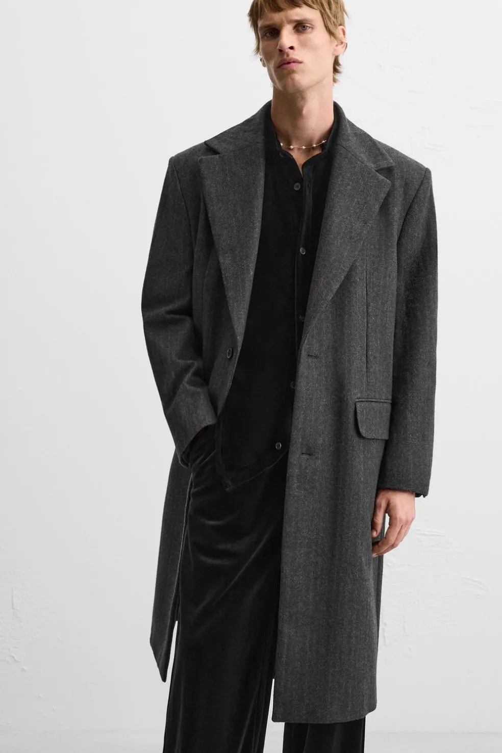 ZARA Vestuário De Inverno|Sobretudos / Gabardinas^SOBRETUDO RISCAS Cinzento-antracite