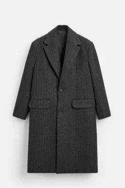 ZARA Vestuário De Inverno|Sobretudos / Gabardinas^SOBRETUDO RISCAS Cinzento-antracite