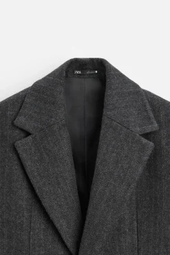 ZARA Vestuário De Inverno|Sobretudos / Gabardinas^SOBRETUDO RISCAS Cinzento-antracite