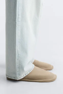 ZARA Sapatos^SOCA DE PELE Castanho-areia