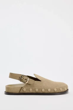 ZARA Sapatos^SOCAS EM CROUTE COM APLIQUES Castanho