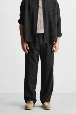 ZARA Calças^STRIPED MODAL BLEND TROUSERS Preto