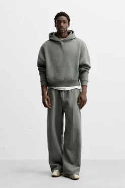 ZARA Sweatshirts^SWEAT BOXY FIT COM REMENDO Azul-água