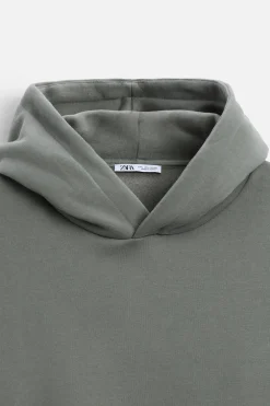 ZARA Sweatshirts^SWEAT BOXY FIT COM REMENDO Azul-água