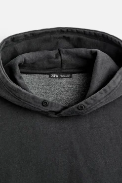 ZARA Sweatshirts^SWEAT BOXY FIT LAVADA Preto