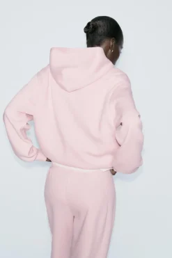 ZARA Winter Layersnew|Sweatshirts / Joggers^SWEAT COM CAPUZ E BOLSOS Rosa-pálido