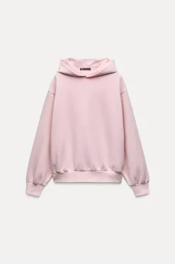 ZARA Winter Layersnew|Sweatshirts / Joggers^SWEAT COM CAPUZ E BOLSOS Rosa-pálido