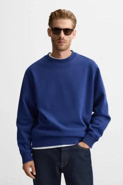 ZARA Sweatshirts^SWEAT CREW NECK HEAVY WEIGHT Azulão