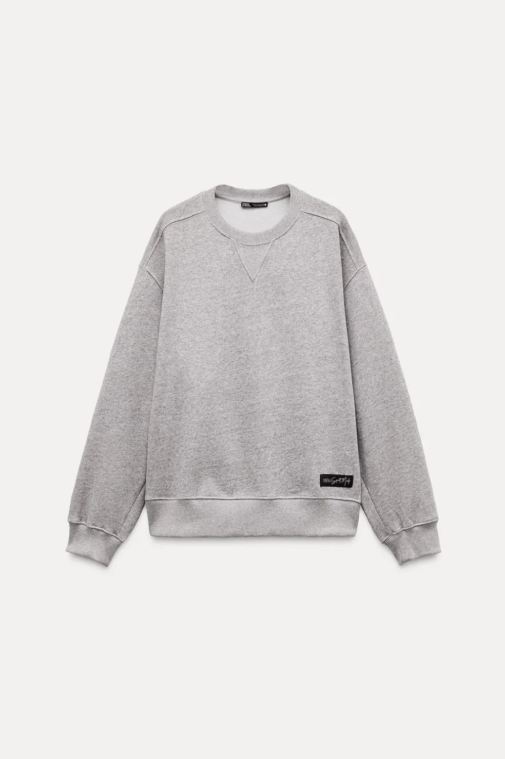 ZARA Winter Layersnew|Sweatshirts / Joggers^SWEAT FELPUDA OVERSIZE COM ETIQUETA Cinzento-vigoré