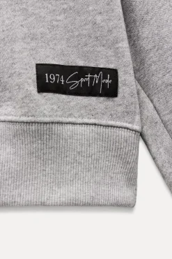 ZARA Winter Layersnew|Sweatshirts / Joggers^SWEAT FELPUDA OVERSIZE COM ETIQUETA Cinzento-vigoré