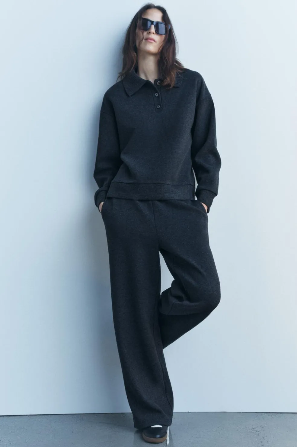 ZARA Winter Layersnew|Sweatshirts / Joggers^SWEAT GOLA DE POLO SOFT Cinzento-vigoré