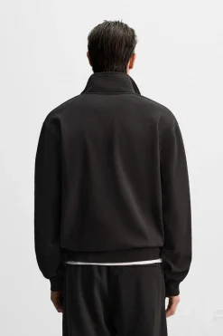 ZARA Camisola / Casacos|Sweatshirts^SWEAT HEAVY WEIGHT GOLA COM FECHO DE CORRER Preto