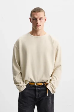 ZARA Sweatshirts^SWEAT RIB SOFT Baunilha
